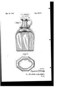 Hazel-Atlas Decanter Design Patent D 65771-1