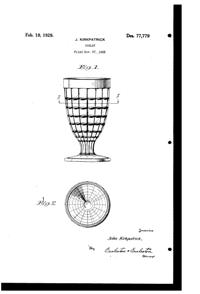 Hazel-Atlas Colonial Block Goblet Design Patent D 77779-1