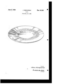 Hazel-Atlas Georgian Plate Design Patent D 81293-1