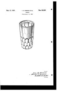 Hazel-Atlas Georgian Tumbler Design Patent D 83320-1