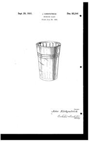 Hazel-Atlas ModerntoneTumbler Design Patent D 85246-1