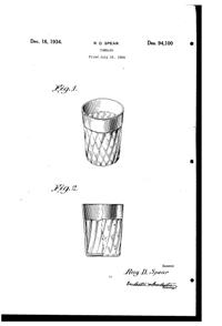 Hazel-Atlas #1552 Tumbler Design Patent D 94100-1