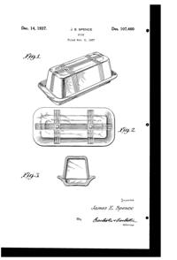 Hazel-Atlas Criss-Cross Butter Dish Design Patent D107460-1