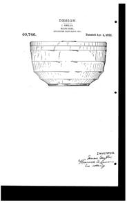 Jeannette Covered Mixing Bowl Design Patent D 60746-1