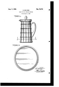 Liberty Works Bamboo Optic Pitcher Design Patent D 70772-1