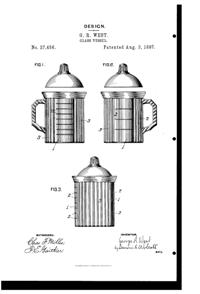 Westmoreland Household Measuring Cup Design Patent D 27456-1