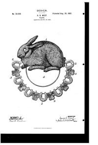 Westmoreland #   7 Rabbit Plate Design Patent D 36030-1