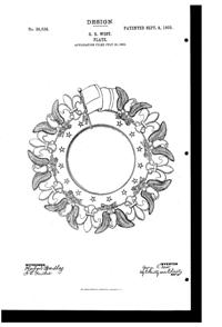 Westmoreland #  15 National Plate Design Patent D 36538-1