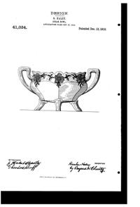 Westmoreland Floral Colonial Sugar Design Patent D 41034-1