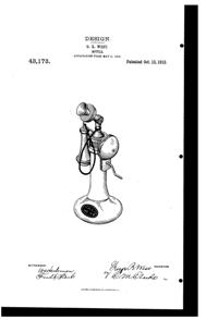 Westmoreland Telephone Candy Container Design Patent D 43173-1