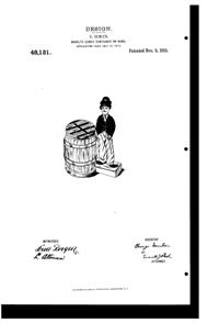 Westmoreland Charlie Chaplin Candy Container/Bank Design Patent D 48131-1