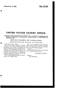 Westmoreland # 314 Lattice Decoration Design Patent D 63763-2