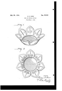 Westmoreland #1921 Lotus Bowl Design Patent D 65338-1