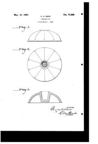 Westmoreland #1056 Petal Candlestick Design Patent D 72688-1
