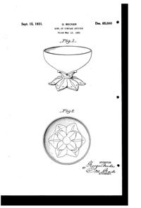 Westmoreland #1921 Lotus Sherbet Design Patent D 85080-1