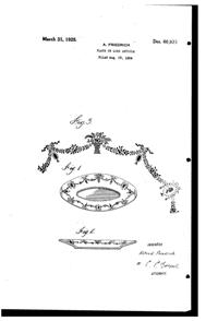 National Silver Deposit Ware Victoria Decoration on Plate Design Patent D 66933-1