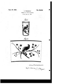 National Silver Deposit Ware Lyrebird Decoration on Tumbler Design Patent D 68304-1