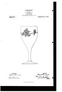 Seneca # 300 Goblet with #610 Pansy Etch Design Patent D 44717-1