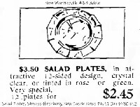 New Martinsville #  34 Addie Salad Plate Advertisement