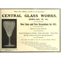 Central Glass Works # 281 Stem w/ Poppy Etch Advertisement