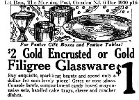 U. S. Glass Gold Encrusted or Gold Filigree Glassware Advertisement