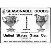 U. S. Glass Advertisement "Athenia" Cream & Sugar
