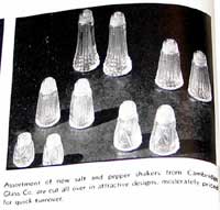 Cambridge Cut Glass Shakers Advertisement