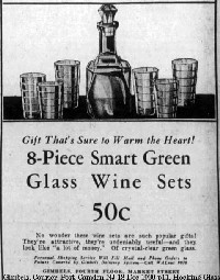 Hocking 8-Piece Green Wine Set Advertisement