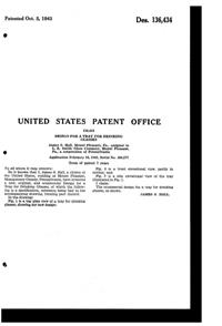 L. E. Smith Center Handled Tumbler Tray Design Patent D136434-2