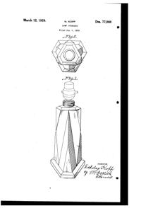 Kopp Lamp Base Design Patent D 77966-1