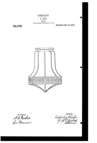 Pittsburgh Lamp, Brass & Glass Light Fixture Globe Design Patent D 42632-1