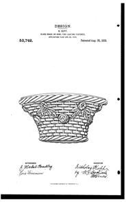 Pittsburgh Lamp, Brass & Glass Light Fixture Shade Design Patent D 53742-1