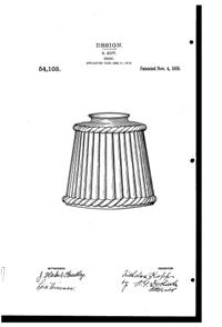 Pittsburgh Lamp, Brass & Glass Light Fixture Shade Design Patent D 54103-1