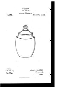 Jenkins #300 Display Jar Design Patent D 44243-1