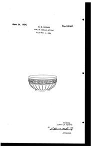 Jenkins #202 Bowl Design Patent D 64947-1