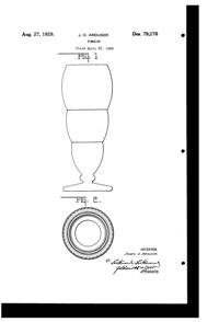 Jenkins #185 Footed Tumbler Design Patent D 79276-1