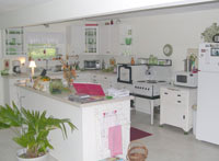Kitchen with Green Glass