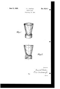Fenton #  35 Tumbler Design Patent D 95903-1