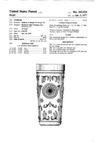 Brockway Concord Tumbler Design Patent D243910-1