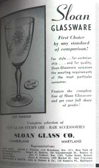 Sloan Glass Co. 'Frances' Advertisement