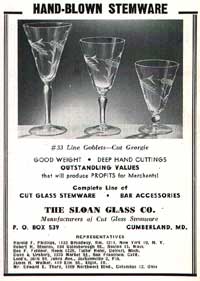 Sloan Glass Co. 'Georgie' Cut Advertisement