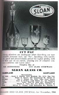 Sloan Glass Co. 'Pat' Cutting Advertisement