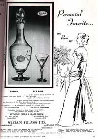 Sloan Glass Co. Rose Cut Advertisement