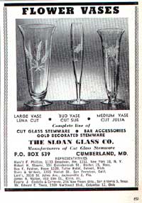 Sloan Glass Co. Cut Vases Advertisement