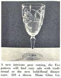 Sloan Glass Co.  "Eve" Advertisement