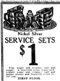 Indiana # 600 Tea Room and Hazel-Atlas Paperclip Shaker Service Set Advertisement