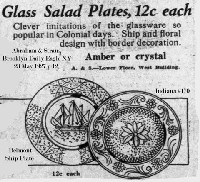 Indiana # 170 Early American (Sandwich) Salad Plate Advertisement