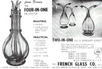 French Glass Company Four Part Decanter and Two Part Oil and Vinegar Ad