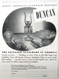 Duncan & Miller #   41 Early American Sandwich Ad
