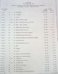 Duncan & Miller Festive Price List